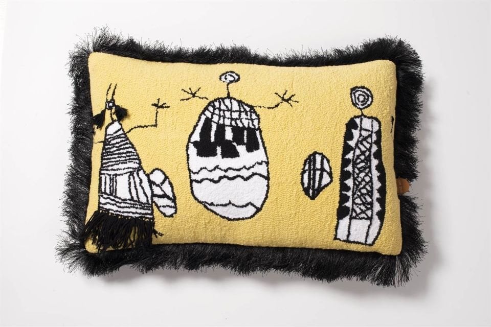 AFRICAN FUNNY GIRLS YELLOW  Punch Yastık