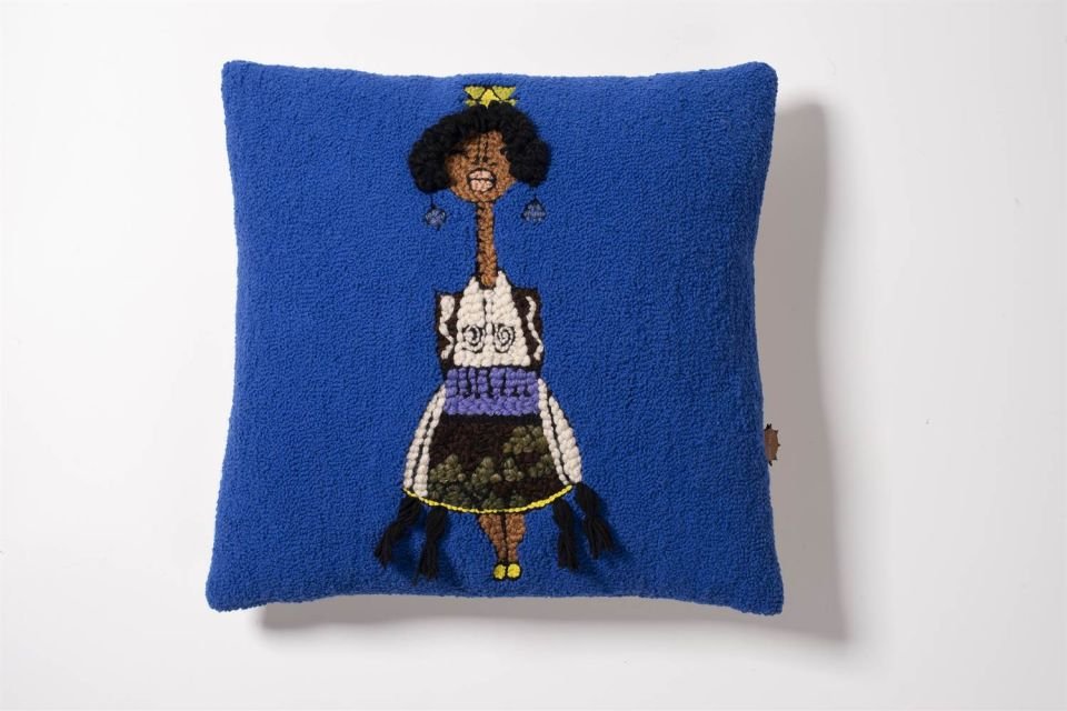 AFRICAN GIRL BLUE Punch Yastık
